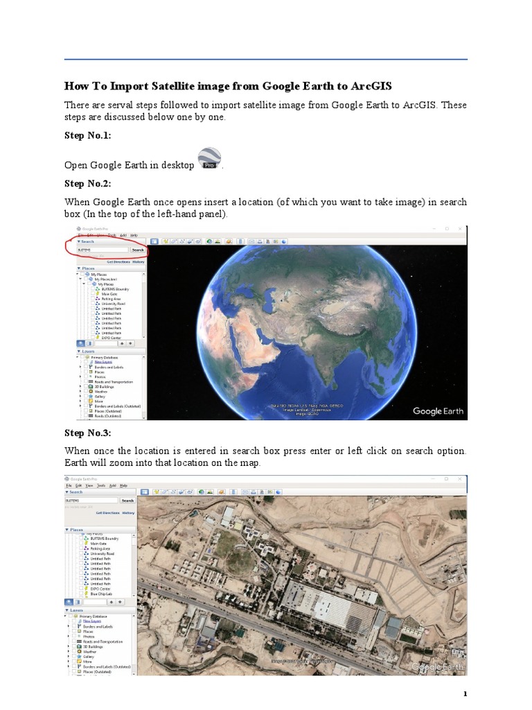 Importing Google Earth Images to ArcGIS | PDF | Arc Gis | Computing