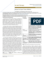 Nutritional Recommendations For Sport Team Athletes SNT 1000e102