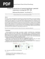 Testing and Protection of Current Transformer Practical Experiences in Using The CPC 100