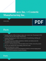 Canadian Faces Inc. V Cosmetic Manufacturing Inc