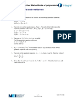 Section 1: Roots and Coefficients: Edexcel AS Further Maths Roots of Polynomials