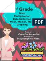 3 Grade: Math Multiplication Data Collection Mean, Median, Mode Graphing