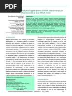 Quantitative Analytical Applications of FTIR Spectroscopy in Pharmaceutical and Allied Areas