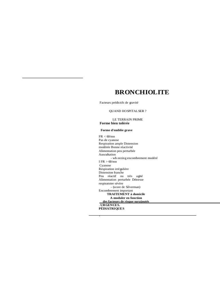 BRONCHIOLITE | PDF | Pneumologie | Médecine