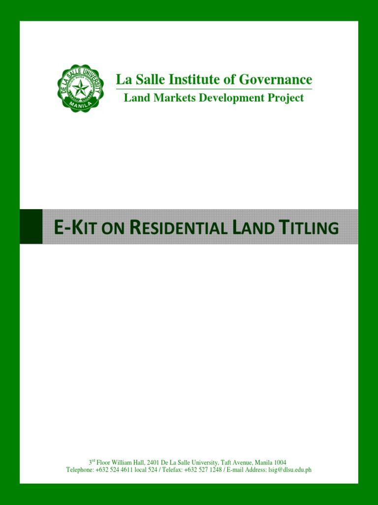 LSIG Policy Paper Residential Free Patent Bill PDF Adverse