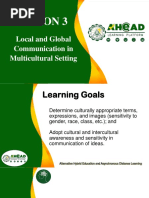 Lesson 3-Local and Global Communication in Multicultural Setting