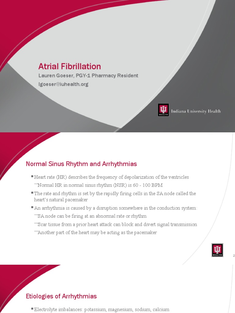 Atrial Fibrillation Overview and Management | PDF | Heart | Clinical ...