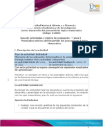 Guia 2 - Matematica Línea de Tiempo Postulados Teóricos