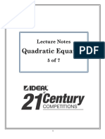 Quadratic Equation Lecture 5 of 7-1