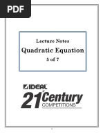 Quadratic Equation Lecture 5 of 7-1