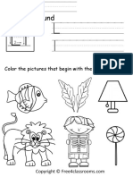 Beginning Sound: Color The Pictures That Begin With The L Sound