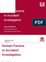 Human Factors in Accident Investigation: David Birkbeck