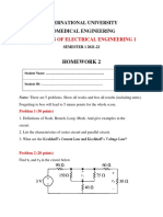 Homework 2: Principles of Electrical Engineering 1