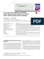 Use of The Pitzer Model For Correlating Thermodynamic Phase Behavior of Salts in Water Eethanol Mixed Solvent Solutions