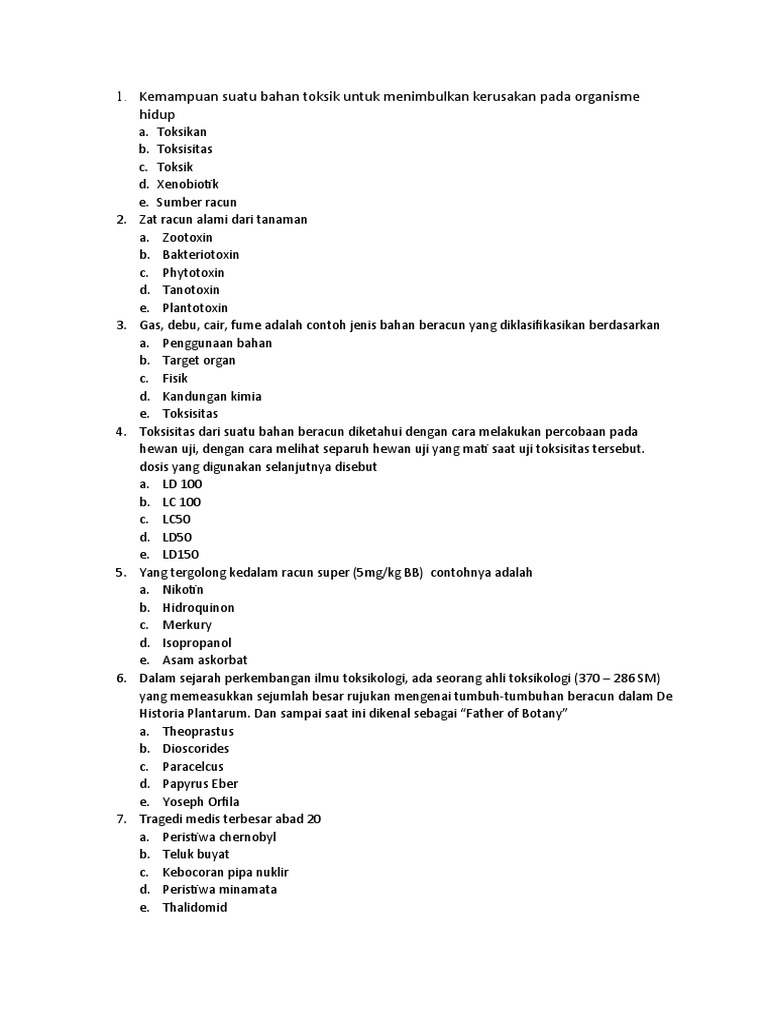 Toksikologi: Racun, Toksisitas, dan Metode Analisis | PDF | Griya ...