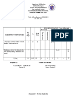 ENGLISH - Fourth SUMMATIVE TEST