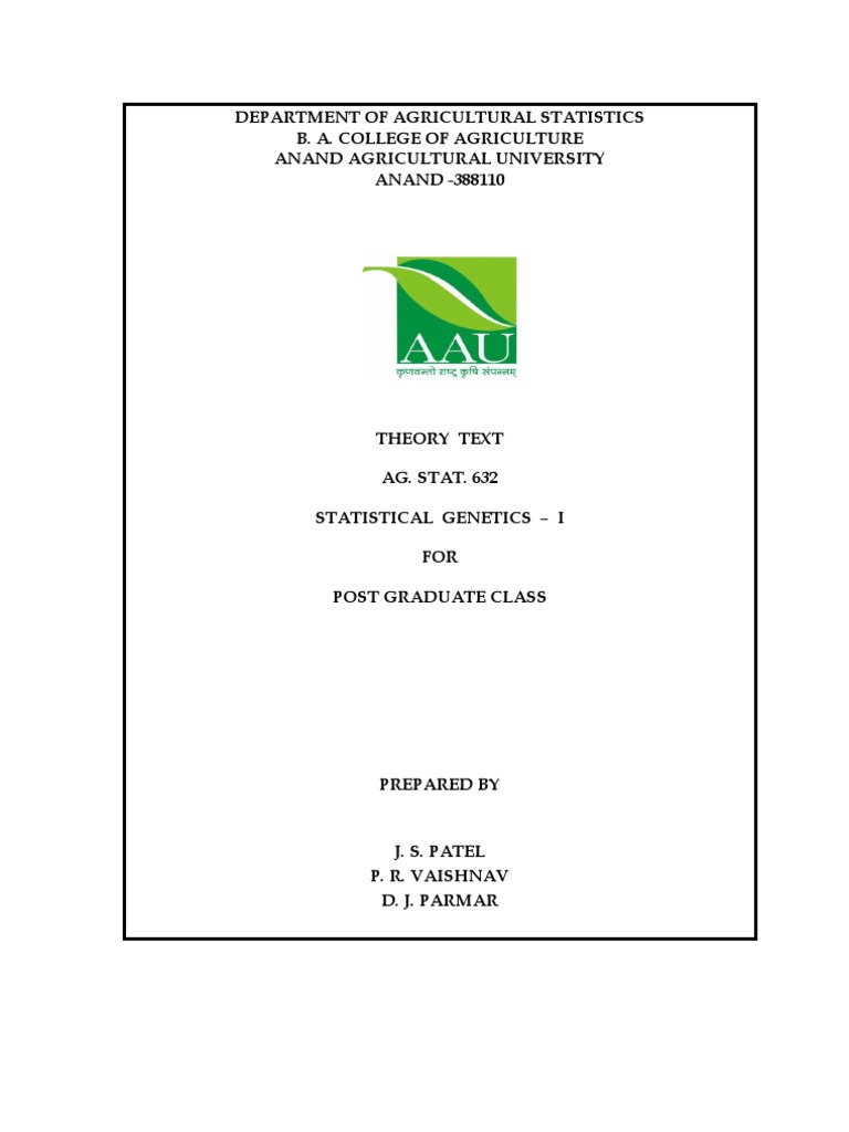 Introduction Of Statistical Genetics