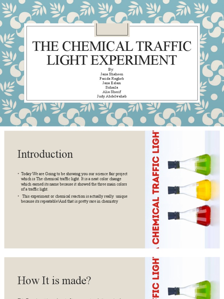 The Chemical Traffic Light Experiment PDF Materials Chemical