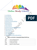Auomobile Full Form For PDF