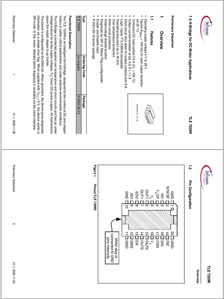 TLE7209 R Infineon | PDF | Electricity | Information And Communications ...