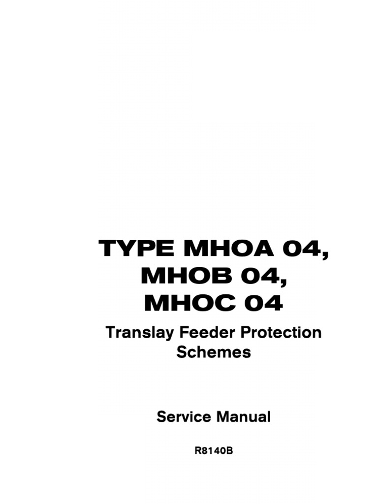 Translay Feeder Protection Manual | PDF | Relay | Transformer