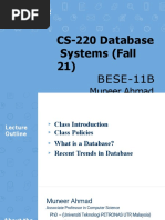 CS-220 Database Systems (Fall 21) : Muneer Ahmad