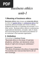 Business Ethics Unit 1