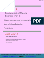 Dundamentals of Material Balance - 2 LECTURE 4