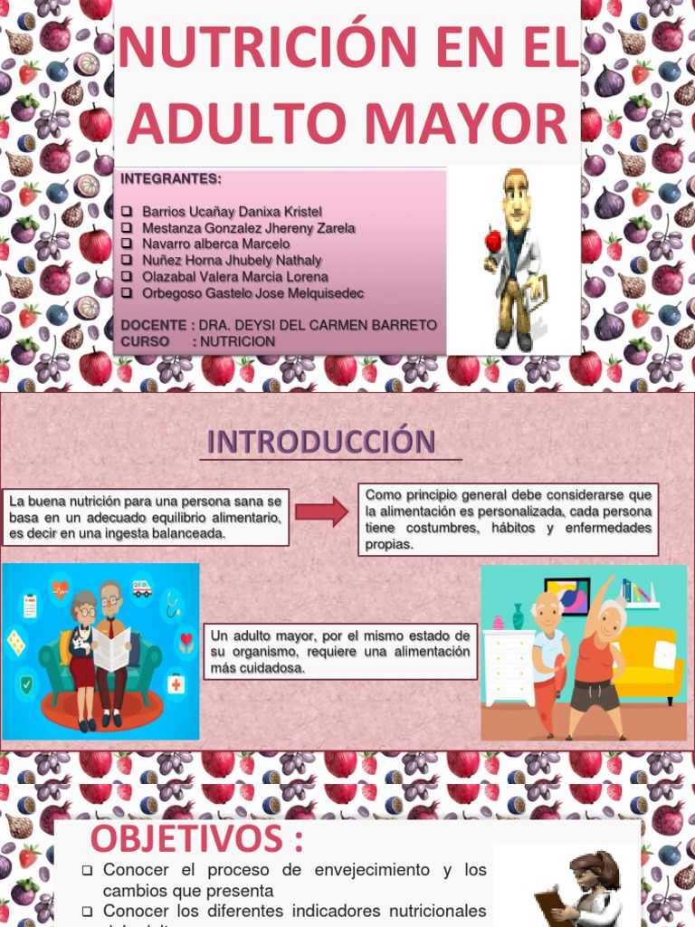 Nutricion Adulto Mayor | PDF | Nutrición | Dieta y nutrición