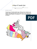 Map of Canada Quiz: (28 Marks)