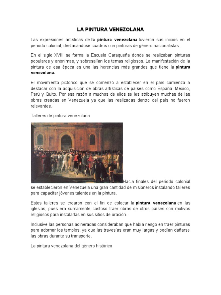 Historia de la Pintura Venezolana | PDF | Venezuela | Pinturas