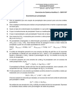 Gravimetria por precipitação - Exercícios de Química Analítica 2