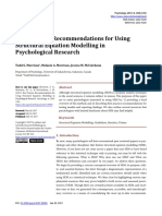 Best Practice Recommendations For Using Structural Equation Modelling in Psychological Research