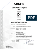 AENOR Product Certificate: Plastics