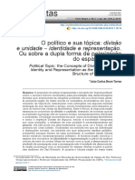 A tópica política: identidade, representação, divisão e unidade