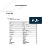 Software Vocabulary Activity