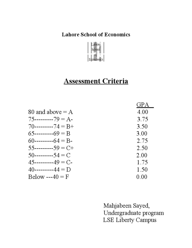 LSE Grading Scale Overview | PDF