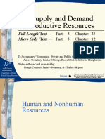 The Supply and Demand For Productive Resources: Full Length Text - Micro Only Text