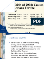 The Crisis of 2008: Causes and Lessons For The Future: Full Length Text - Macro Only Text - Micro Only Text - Part