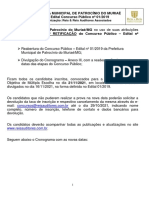 3 RetificaÇÃo Edital Do Concurso PÚblico 01 2019 Prefeitura de PatrocÍnio Do MuriaÉ MG