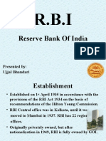 Reserve Bank of India: Presented By: Ujjal Bhandari