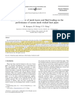 Effect of Number of Mesh Layers and Fluid Loading On The Performance of Screen Mesh Wicked Heat Pipes