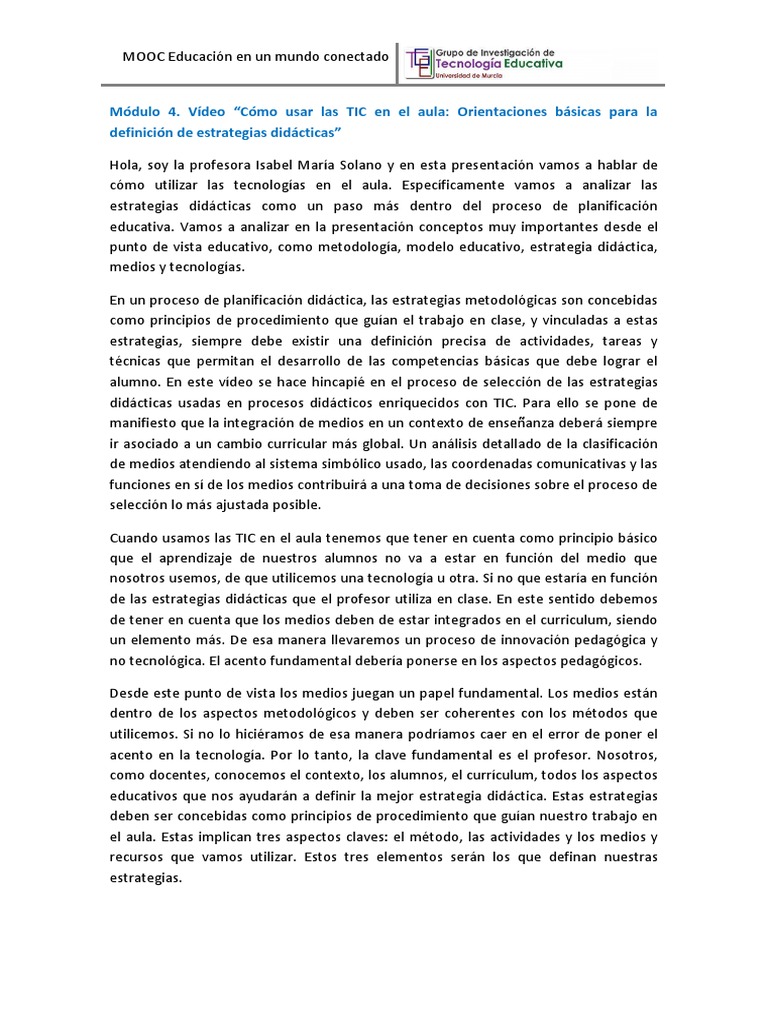 Estrategias Didácticas con TIC en Aula | PDF | Plan de estudios | Maestros