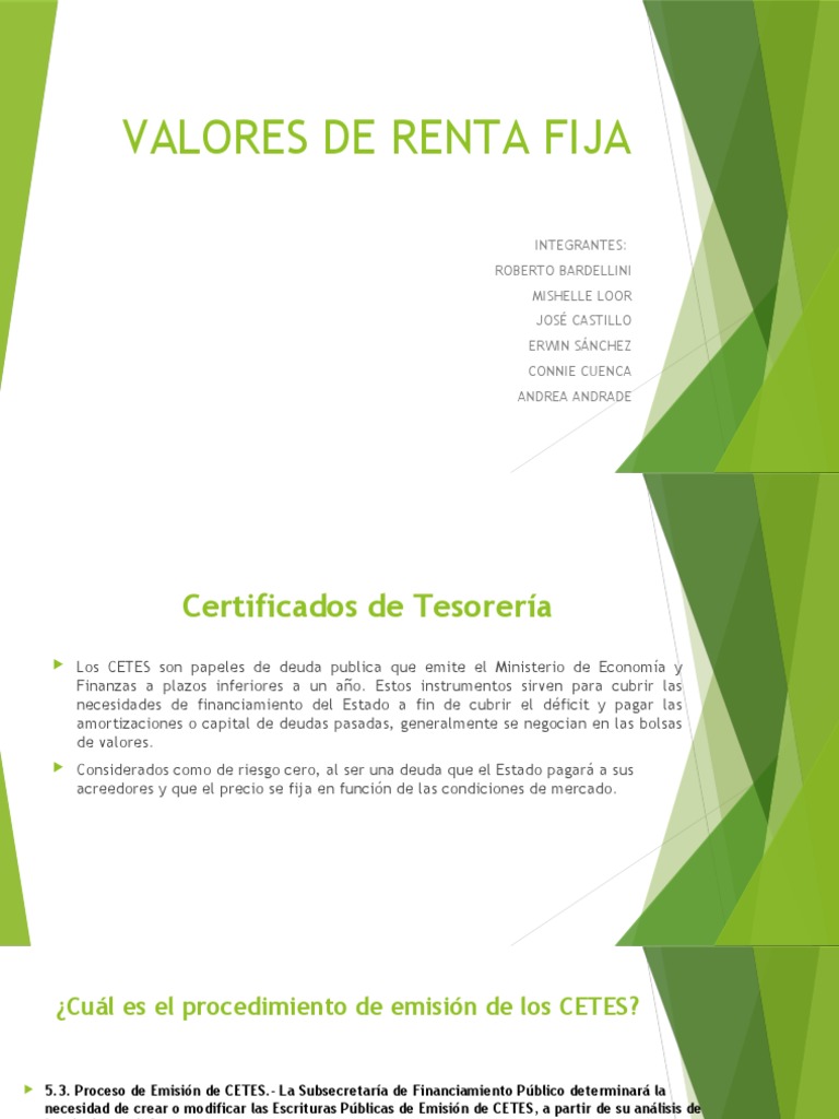 Valores de Renta Fija | PDF | Bancos | Interés