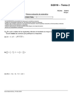 Prueba ingreso 1ero - MAYO 2019 - TEMA 2