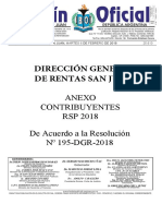 Dirección General de Rentas San Juan: Anexo Contribuyentes RSP 2018 de Acuerdo A La Resolución #195-DGR-2018