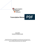 Transcription Manual: January 2013 Reviewed and Updated Annually