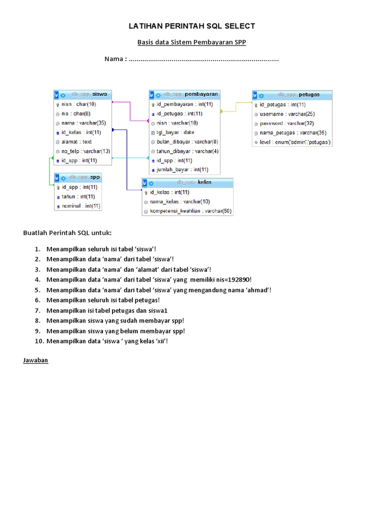 Latihan Perintah SQL Select | PDF | Komputer