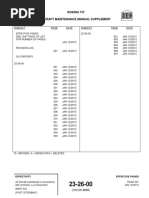 Boeing 737 Aircraft Maintenance Manual Supplement: Effectivity Effective Pages