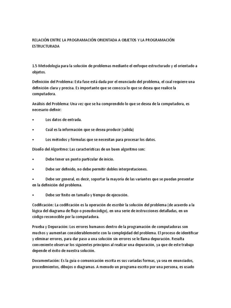 6 RELACIÓN ENTRE LA PROGRAMACIÓN ORIENTADA A OBJETOS Y LA